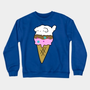 White Fluffy Dog Icecream Crewneck Sweatshirt